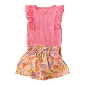 #289 Cat and Jack bodysuit and matching skort, skort size 12 m, bodysuit 18 mo